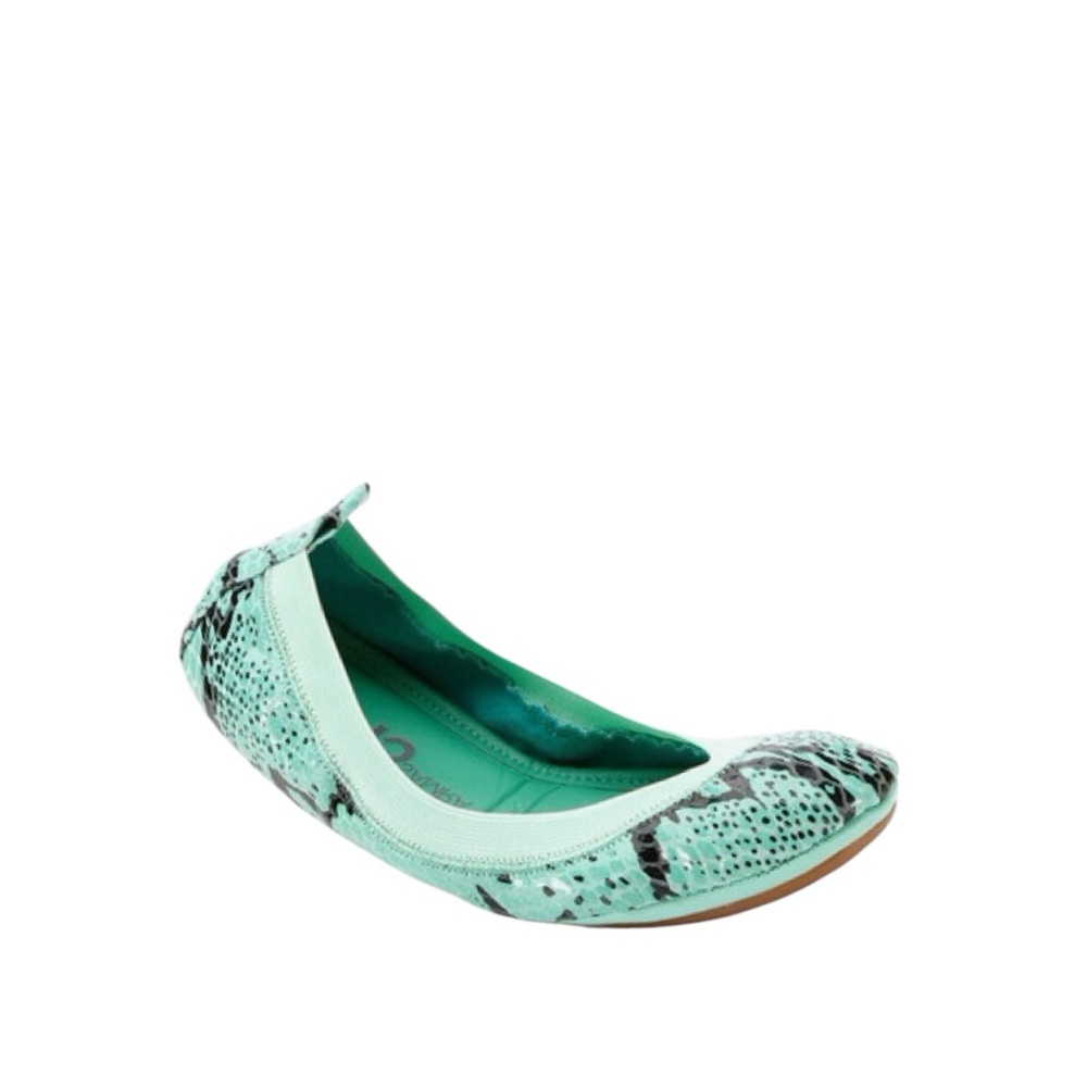 NEW Yosi‎ Samra Embossed Lizard Samara Foldable Travel Ballet Flats Size 10
